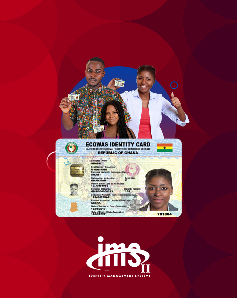 Ghana ECOWAS National Identity Card with Smart Chip and Biometric Features