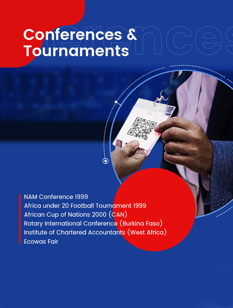 Event Accreditation Badge with QR Code for Conferences and Tournaments